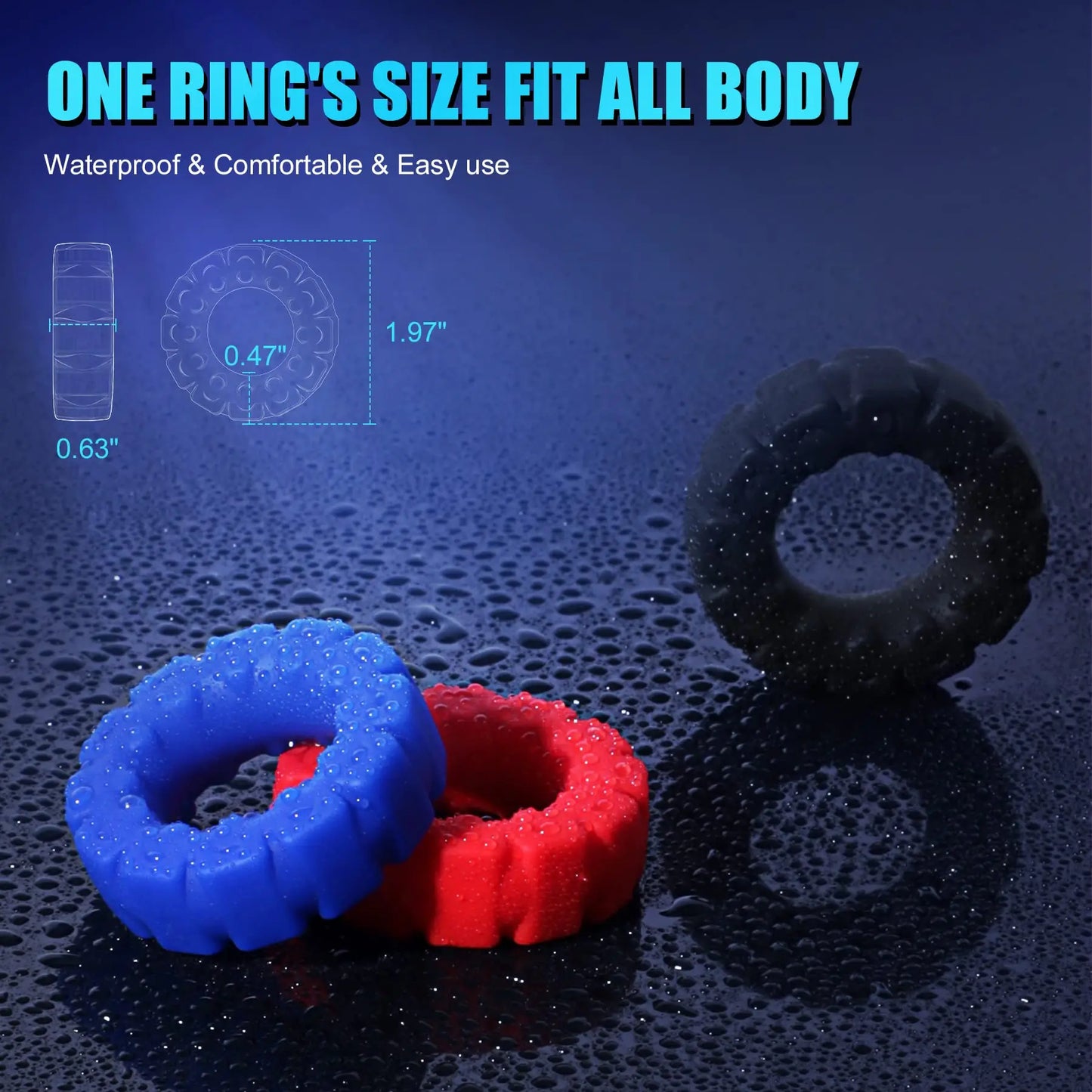 Tyre Shape Penis Ring Delayed Ejaculation Cock Rings 3 Color Semen Lock Rings Sex Toy For Men Erotic Adult Toys Couple Rings