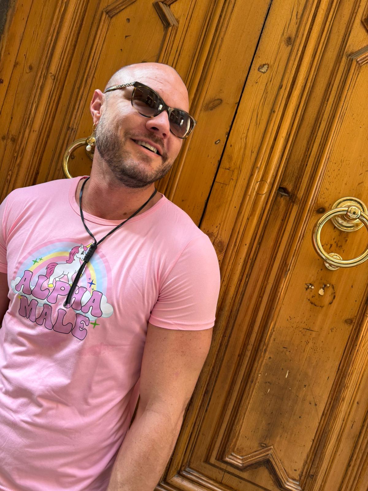 T-shirt licorne Alpha Male, t-shirts graphiques arc-en-ciel, t-shirts amusants, mode femme, hip-hop, hommes, hauts en coton, vêtements esthétiques unisexes