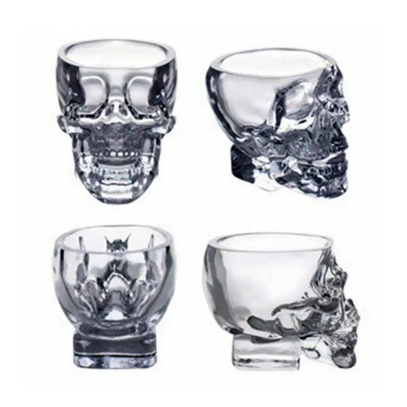 1 Pcs Skull Cup Shot Glass Transparent Cup Crystal Skull Head Glass Cup for Whiskey Wine Vodka Bar Club Beer Wine Glass