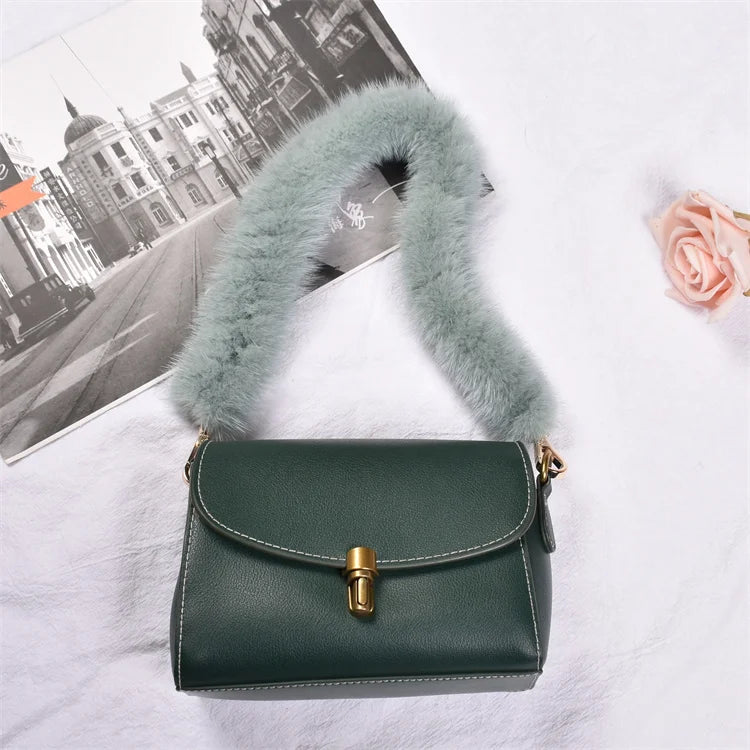 Correa para bolso de piel de visón auténtica