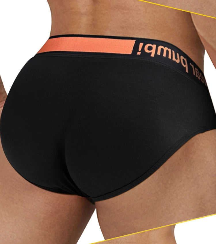 1 Pairs of Orange V-belt Briefs Sexy Gradient Laser Low Waist Comfortable Breathable Briefs Mens Underwear MP270