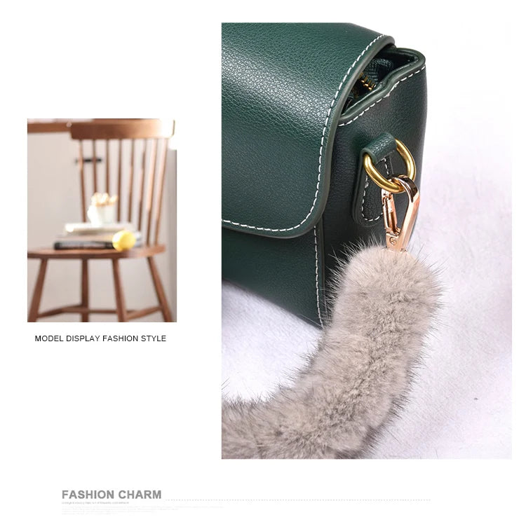 Correa para bolso de piel de visón auténtica