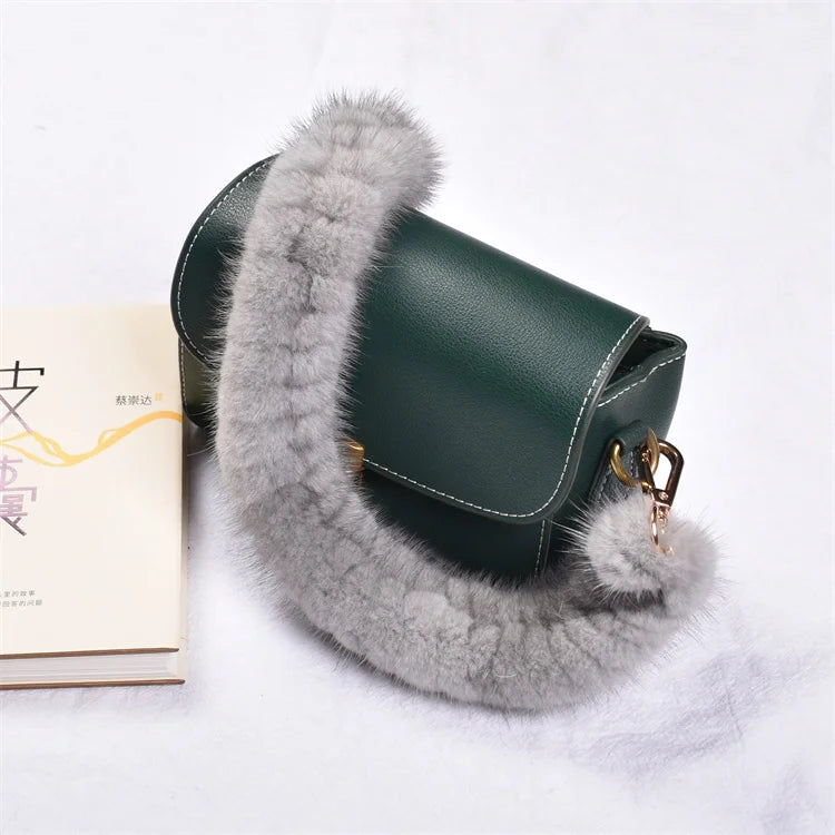 Correa para bolso de piel de visón auténtica