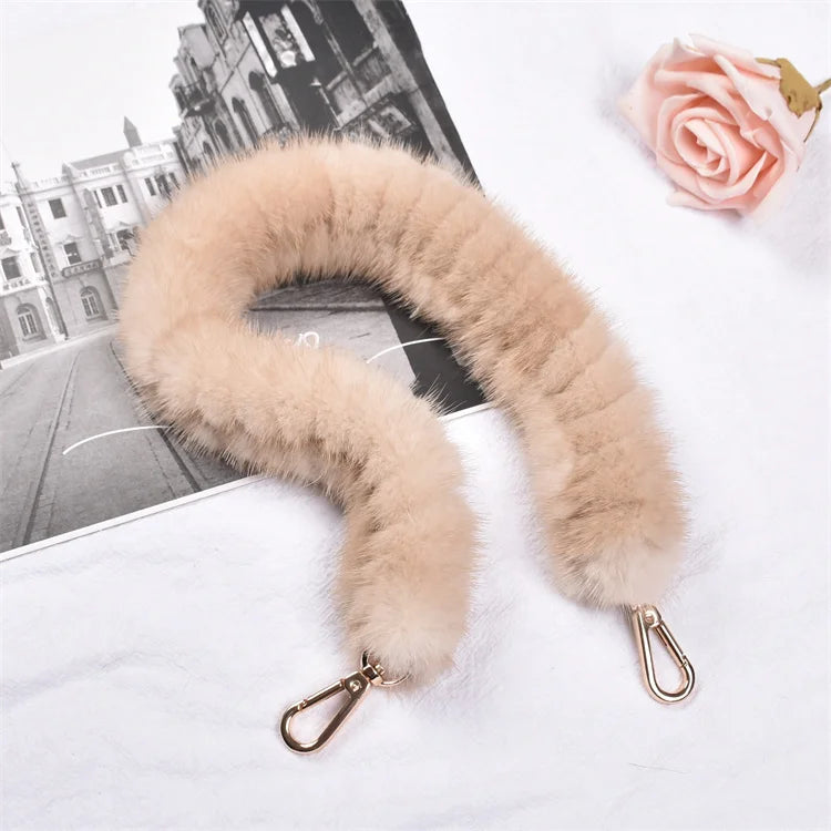 Correa para bolso de piel de visón auténtica