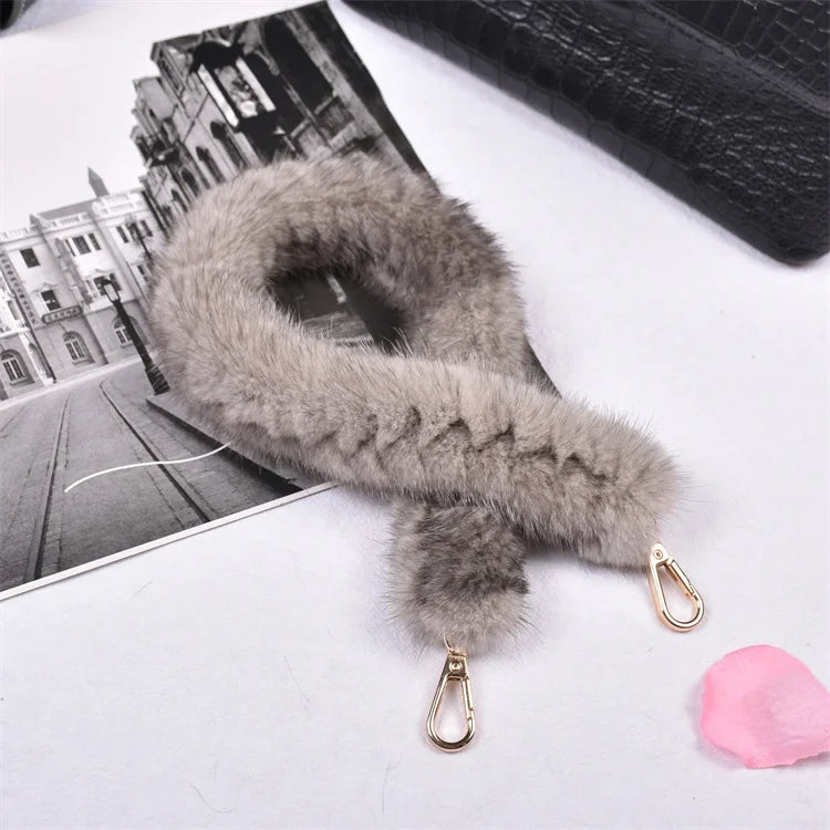 Correa para bolso de piel de visón auténtica