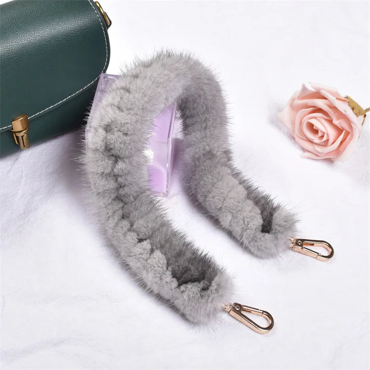 Correa para bolso de piel de visón auténtica