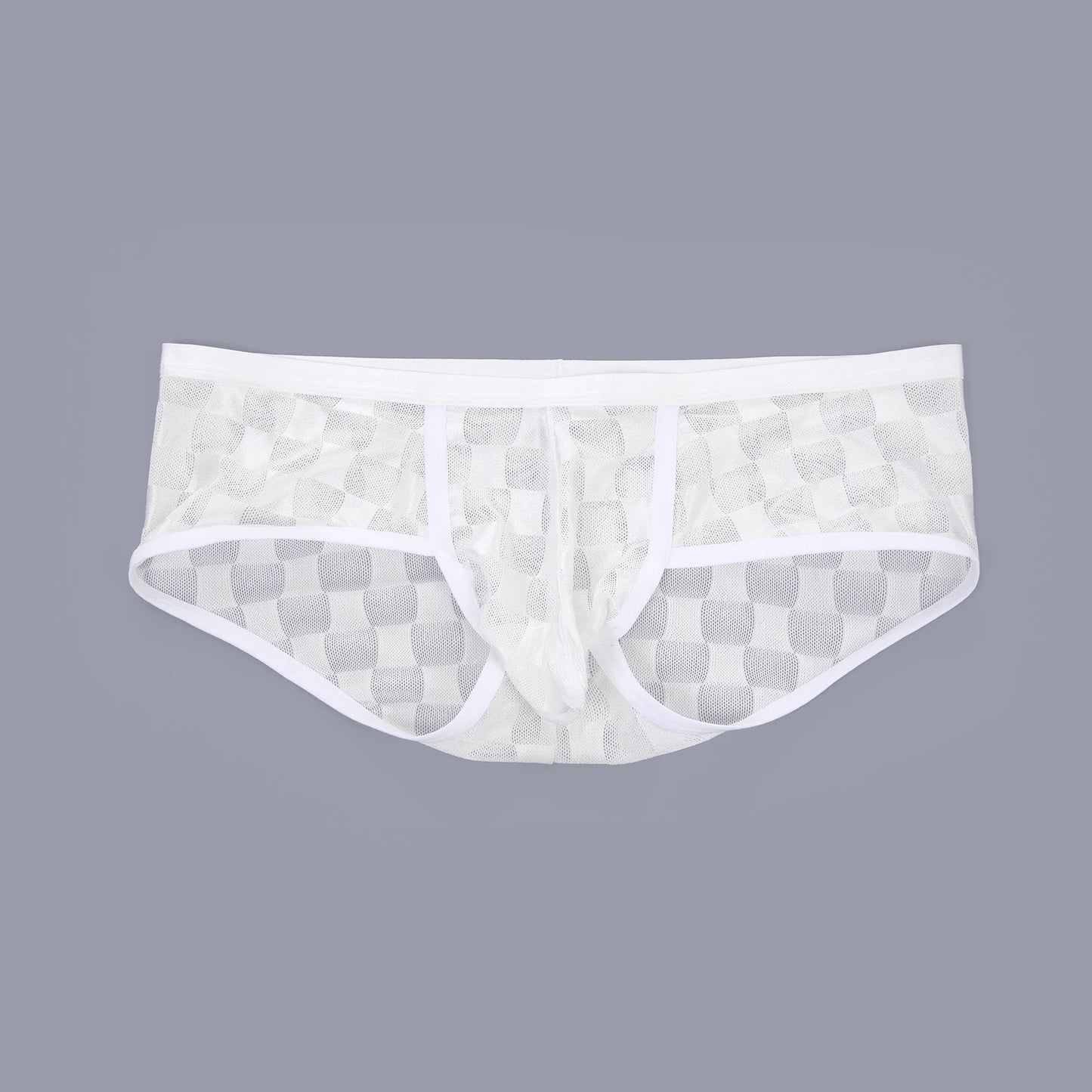 Mesh Mini Boxers Man Panties Sexy Men's Underwear Boxer Shorts Transparent Underpants See-through Checkered Pattern