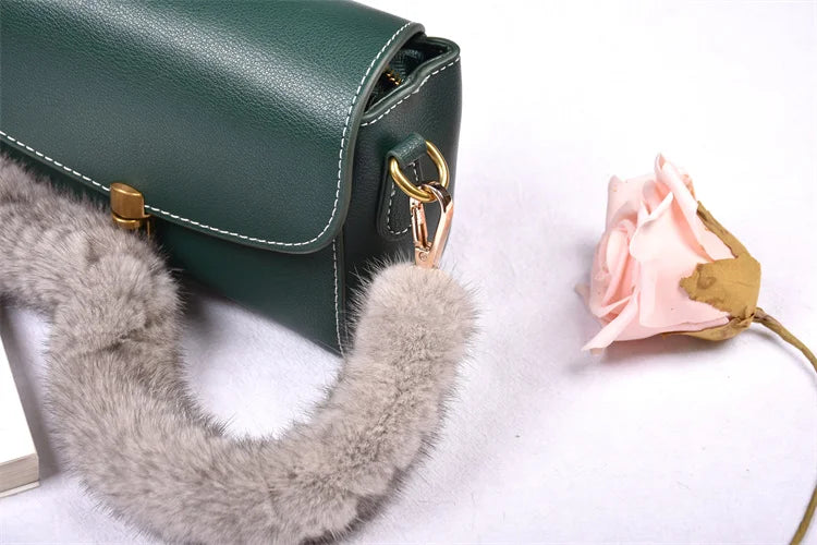 Correa para bolso de piel de visón auténtica