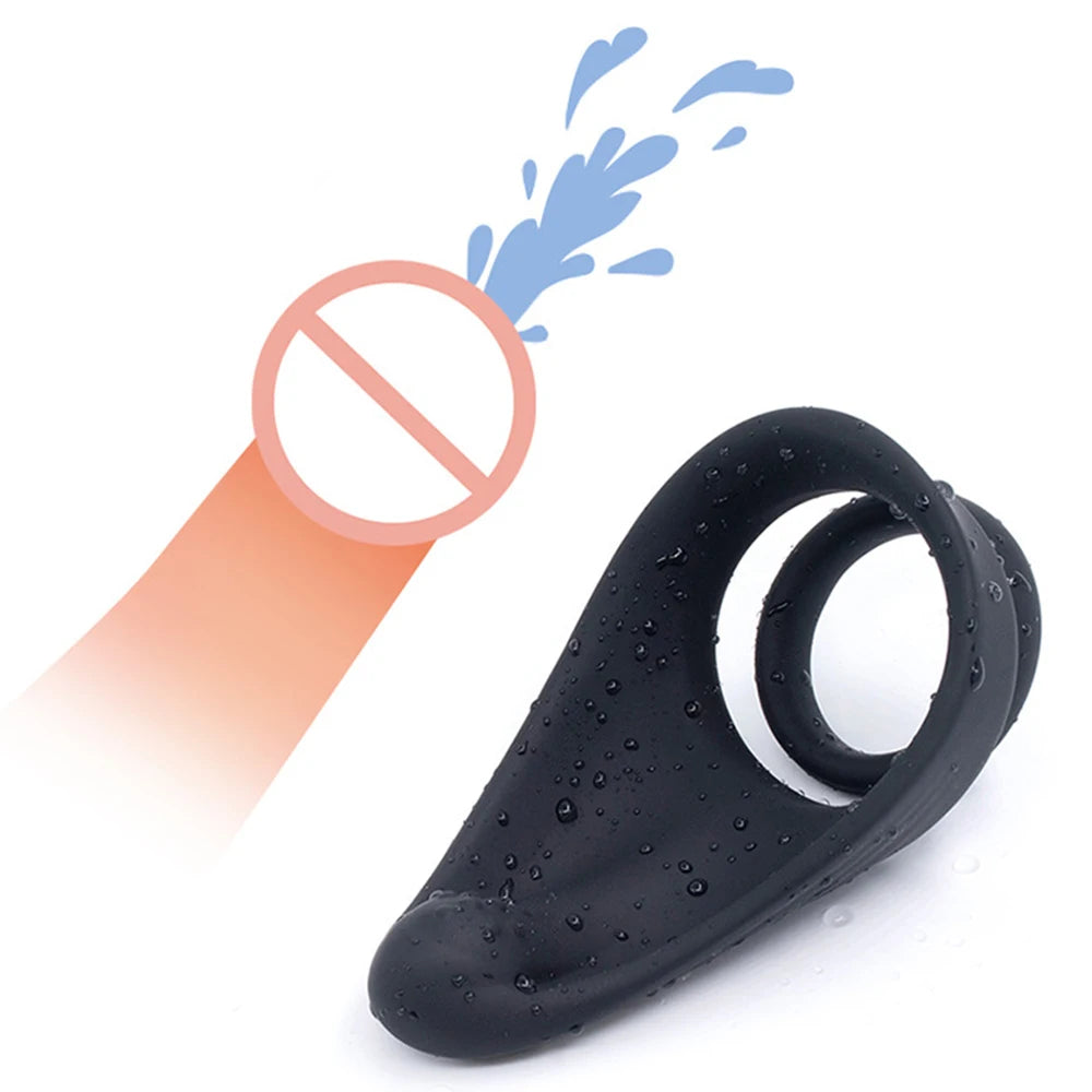 Double Penis Ring Men Stronger Erection Delay Ejaculation Reusable Male Masturbator Cock Enlarge Rings Erotic Sex Toy For Couple