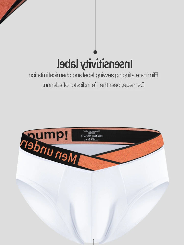 1 Pairs of Orange V-belt Briefs Sexy Gradient Laser Low Waist Comfortable Breathable Briefs Mens Underwear MP270