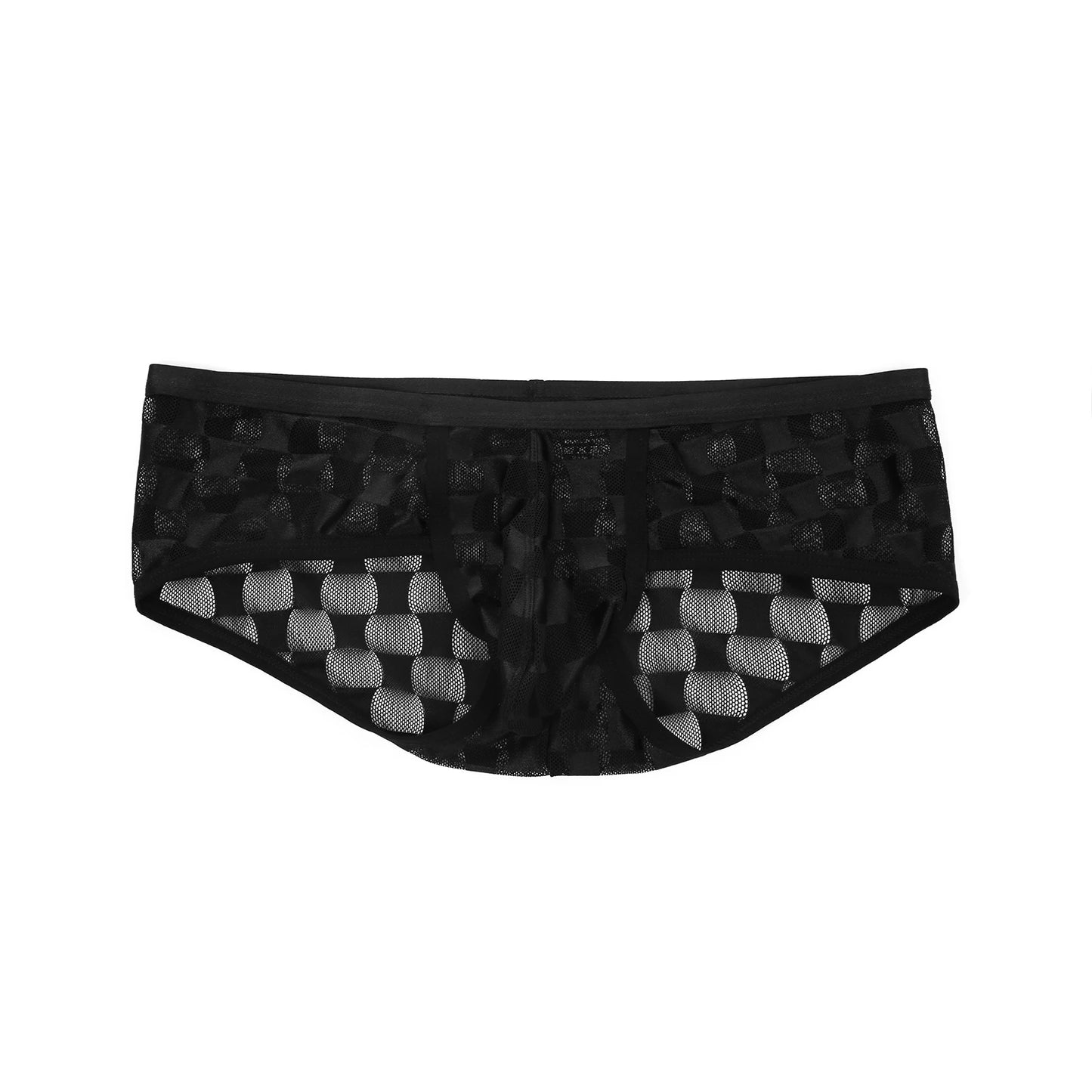 Mesh Mini Boxers Man Panties Sexy Men's Underwear Boxer Shorts Transparent Underpants See-through Checkered Pattern