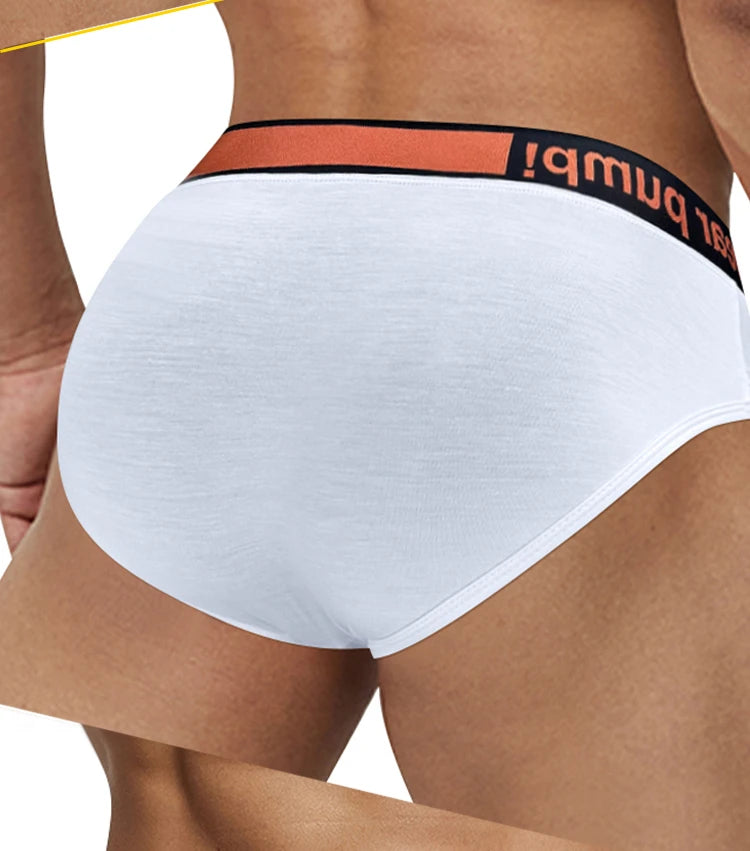 1 Pairs of Orange V-belt Briefs Sexy Gradient Laser Low Waist Comfortable Breathable Briefs Mens Underwear MP270
