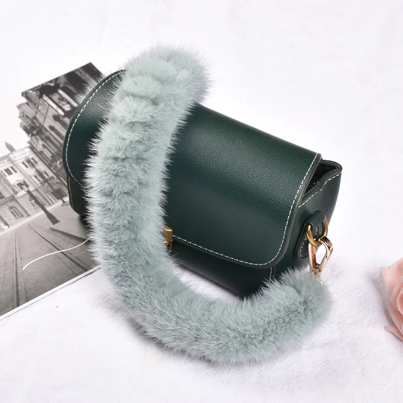 Correa para bolso de piel de visón auténtica