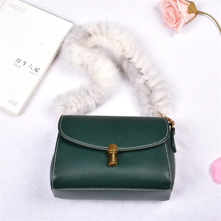 Correa para bolso de piel de visón auténtica