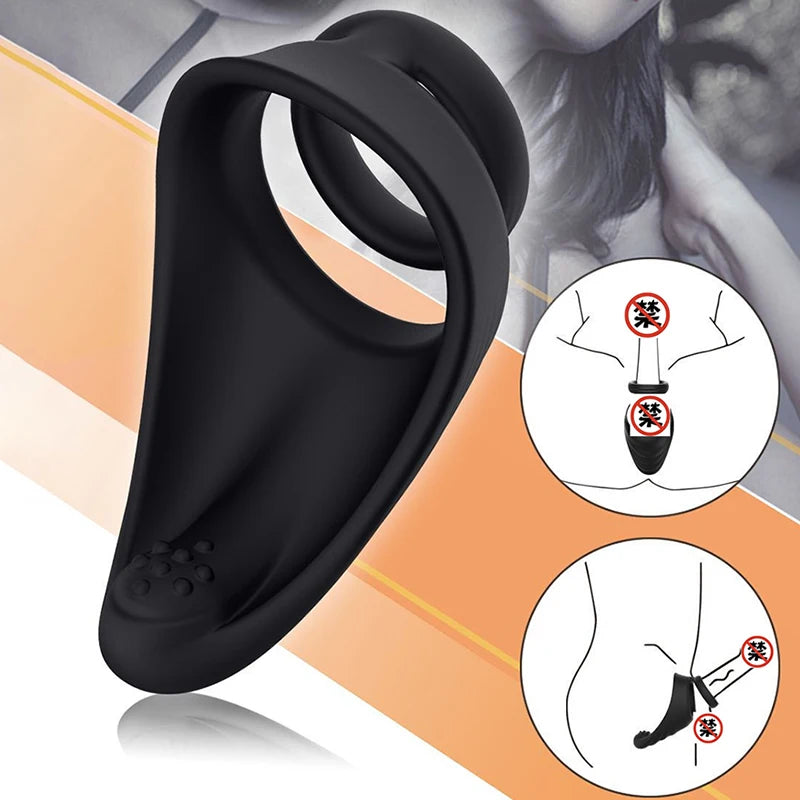 Double Penis Ring Men Stronger Erection Delay Ejaculation Reusable Male Masturbator Cock Enlarge Rings Erotic Sex Toy For Couple